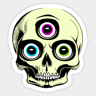 Psychic Third Eye Horror Skull Sticker